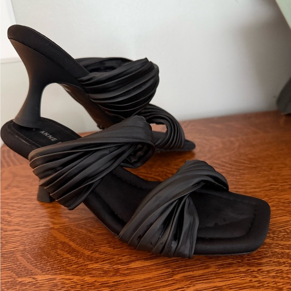 Anne Klein Black Twisted Strap Sandals - Picture 2 of 5